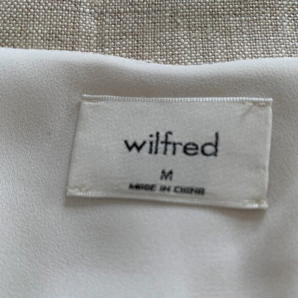 Wilfred Smocked Mini Dress | Light Birch | Long Sleeve V-Neck - Picture 6 of 9